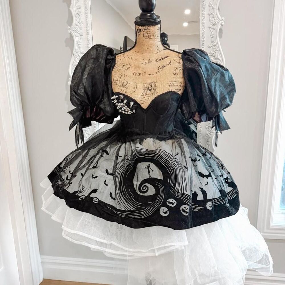 New York Couture One of a Kind Nightmare Before Christmas Studded Tutu Dress